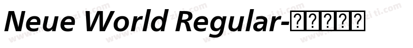 Neue World Regular字体转换